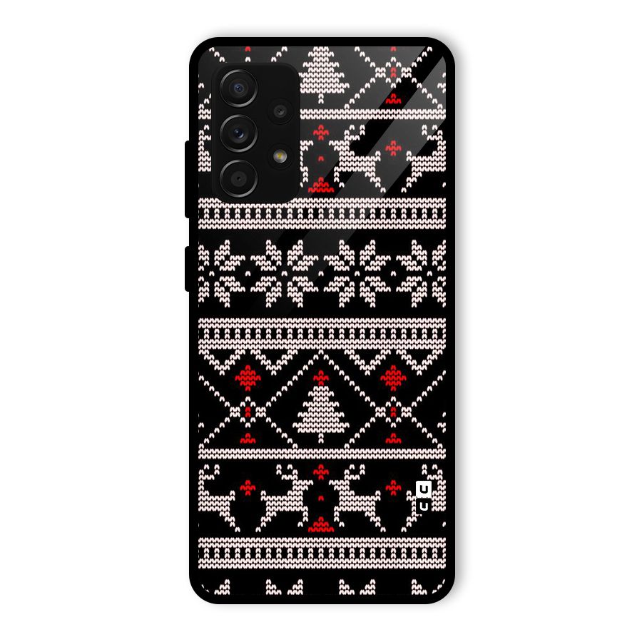 Christmas Seamless Aztec Glass Back Case for Galaxy A53 5G