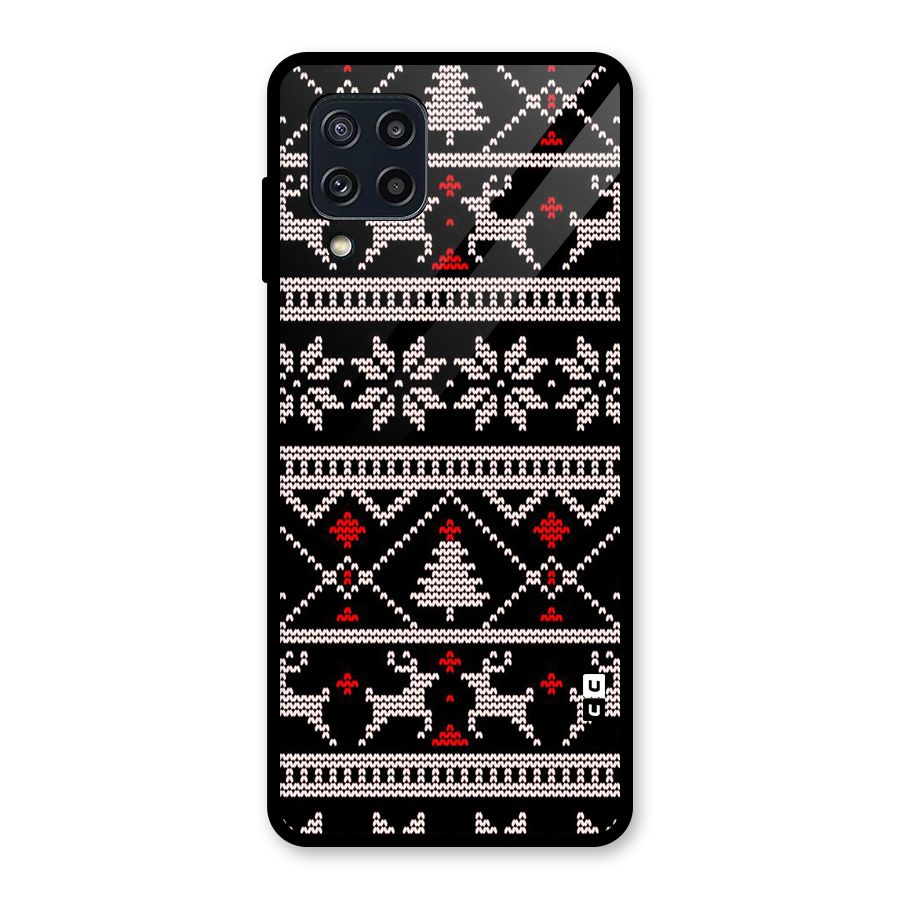 Christmas Seamless Aztec Glass Back Case for Galaxy M32