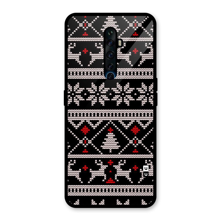 Christmas Seamless Aztec Glass Back Case for Oppo Reno2 F