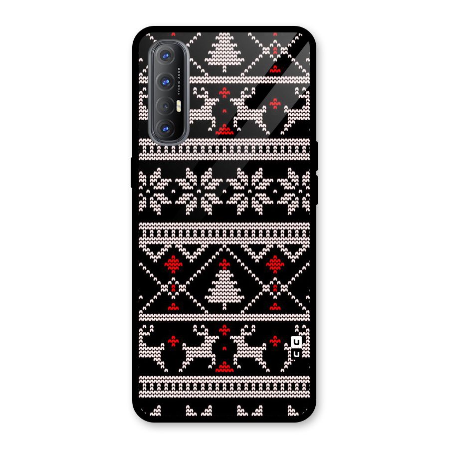 Christmas Seamless Aztec Glass Back Case for Oppo Reno3 Pro