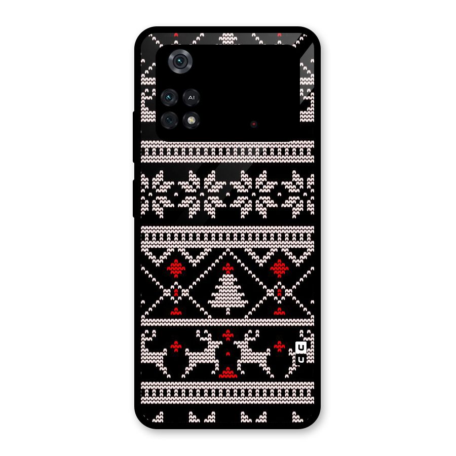Christmas Seamless Aztec Glass Back Case for Poco M4 Pro 4G