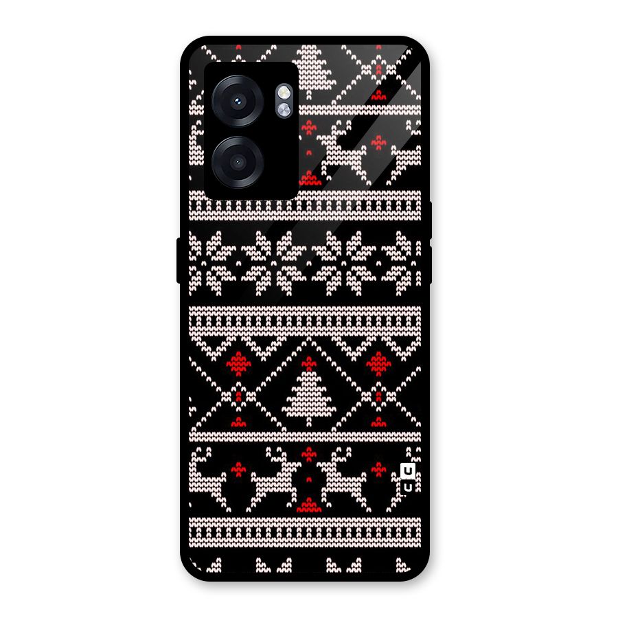 Christmas Seamless Aztec Glass Back Case for Realme Narzo 50 5G