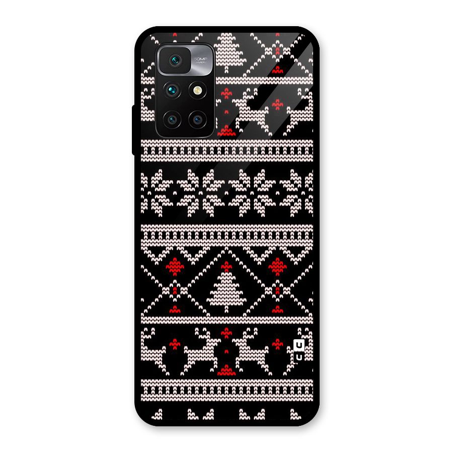 Christmas Seamless Aztec Glass Back Case for Redmi 10 Prime