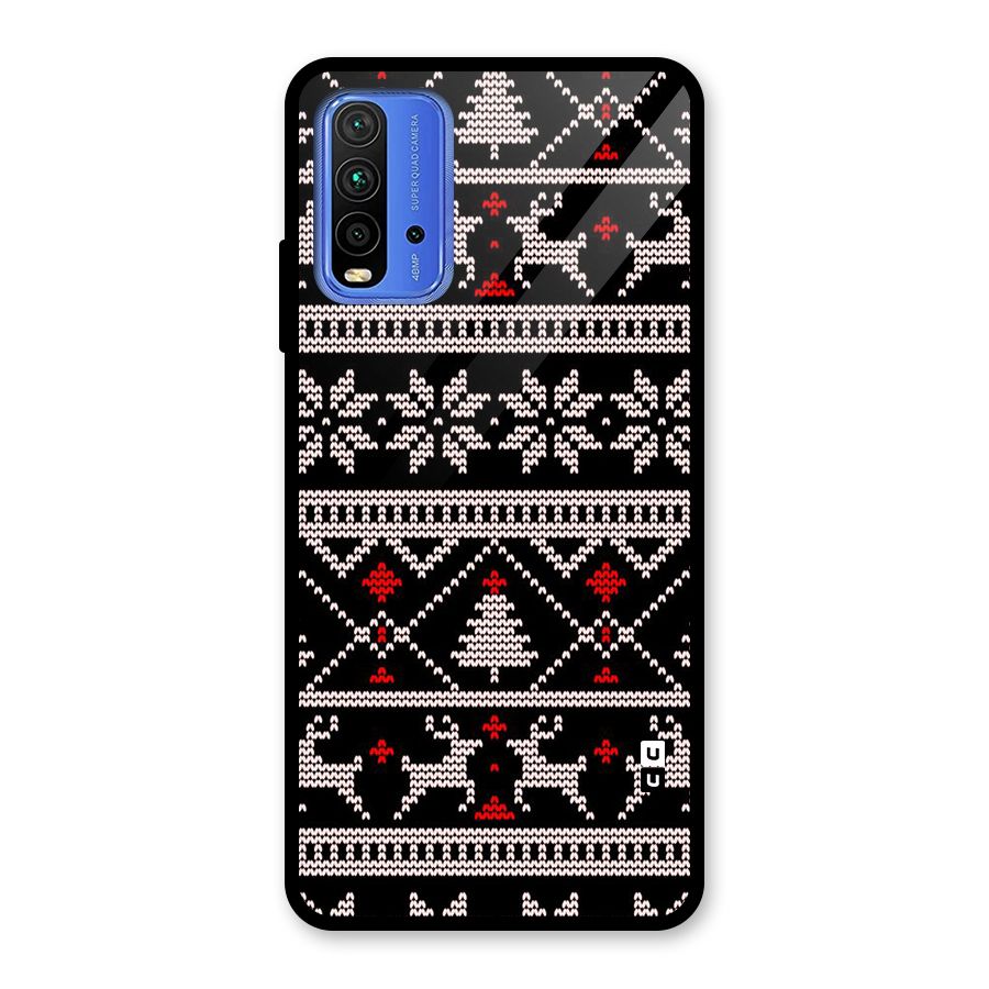 Christmas Seamless Aztec Glass Back Case for Redmi 9 Power