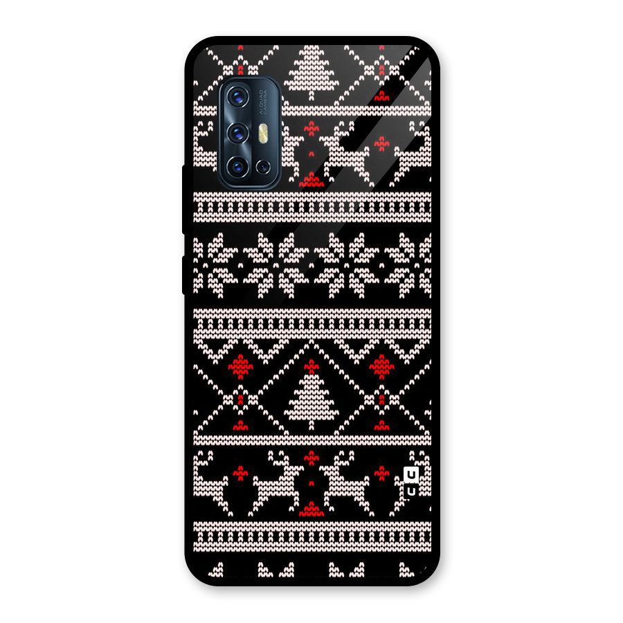 Christmas Seamless Aztec Glass Back Case for Vivo V17
