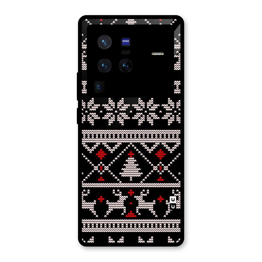 Christmas Seamless Aztec Glass Back Case for Vivo X80 Pro