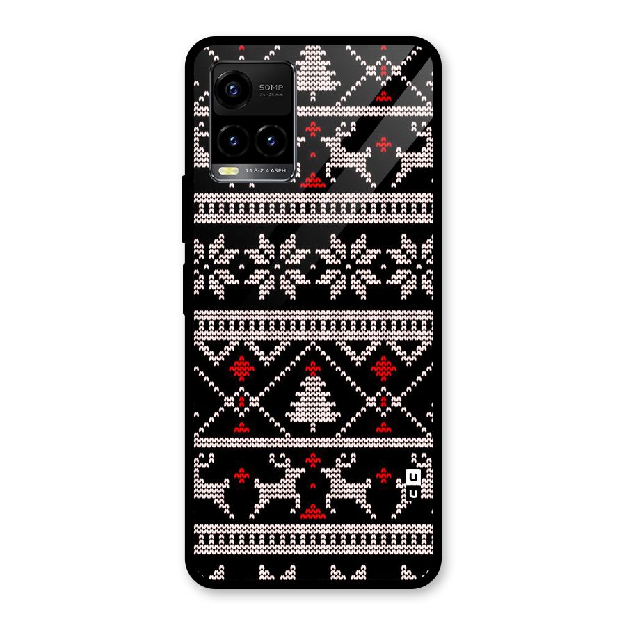 Christmas Seamless Aztec Glass Back Case for Vivo Y21T