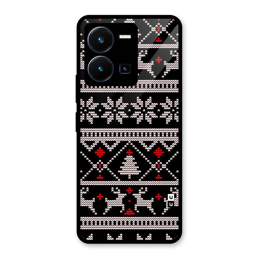 Christmas Seamless Aztec Glass Back Case for Vivo Y35