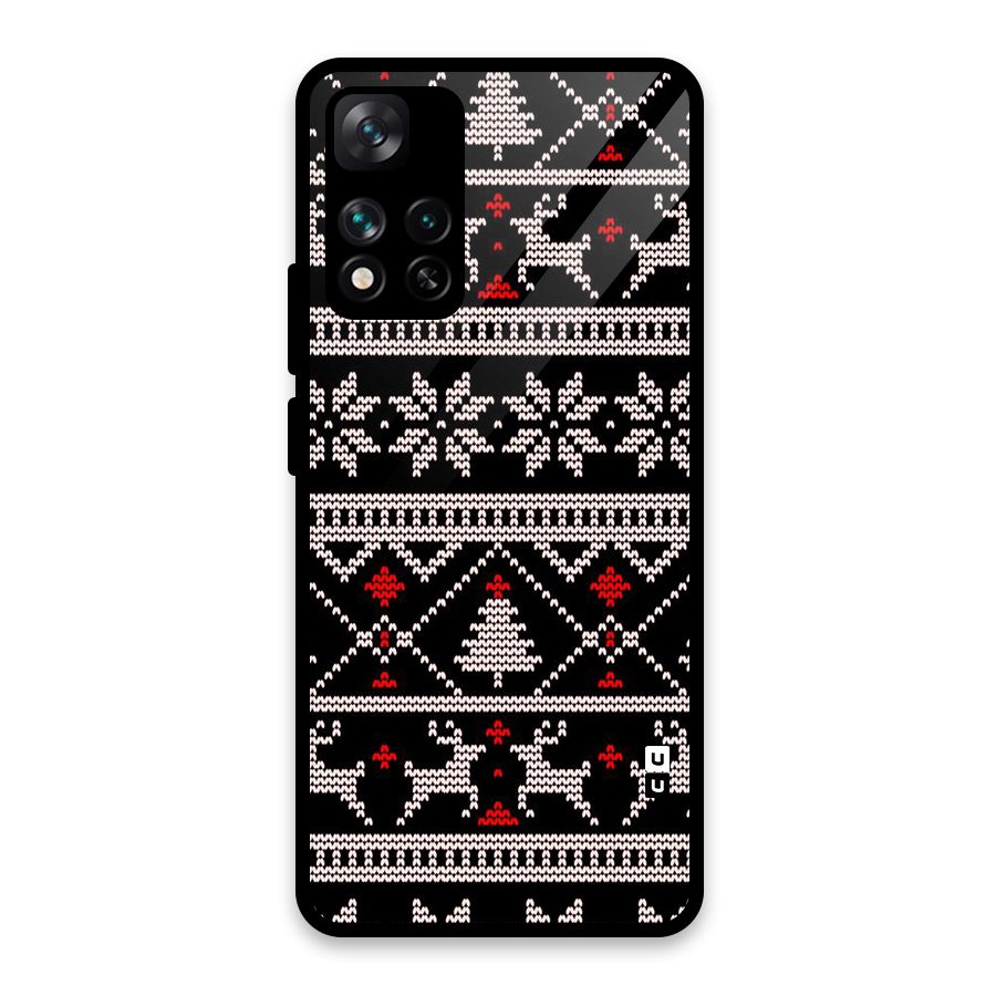 Christmas Seamless Aztec Glass Back Case for Xiaomi 11i HyperCharge 5G