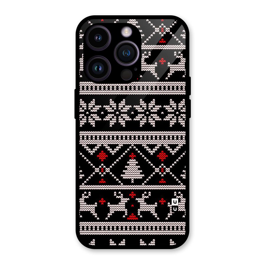 Christmas Seamless Aztec Glass Back Case for iPhone 14 Pro