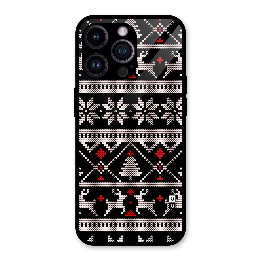 Christmas Seamless Aztec Glass Back Case for iPhone 14 Pro Max