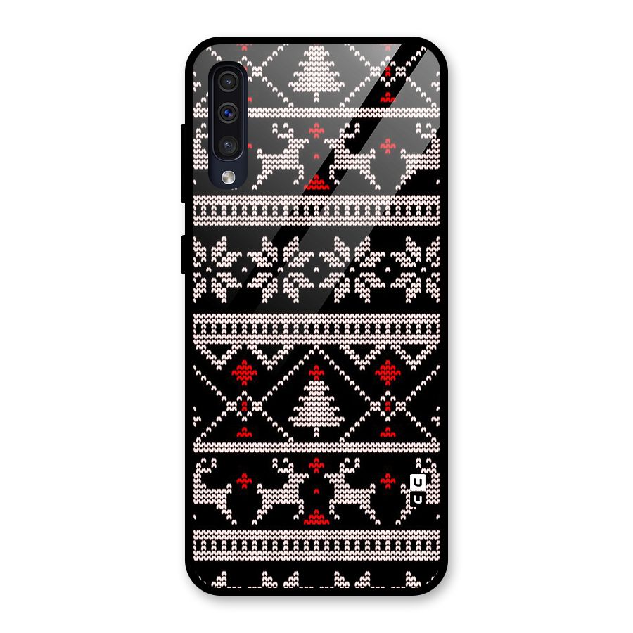 Christmas Seamless Aztec Pattern Glass Back Case for Galaxy A50
