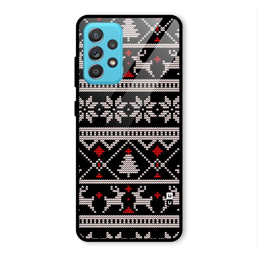 Christmas Seamless Aztec Pattern Glass Back Case for Galaxy A52s 5G