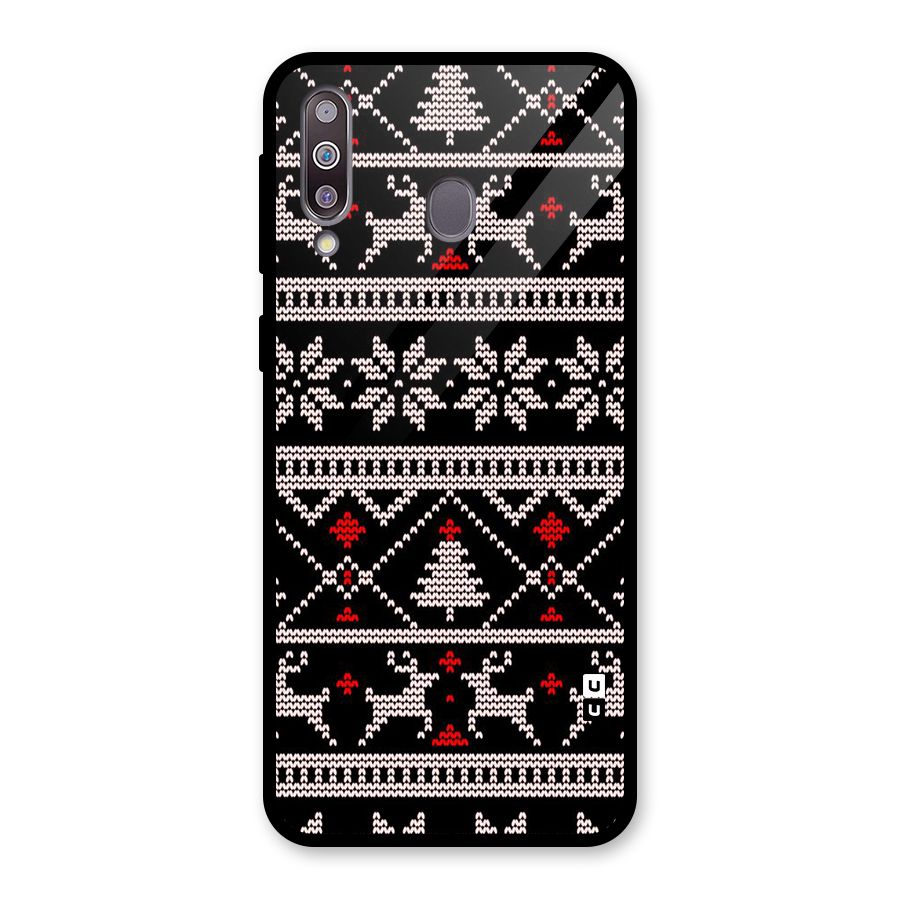 Christmas Seamless Aztec Pattern Glass Back Case for Galaxy M30