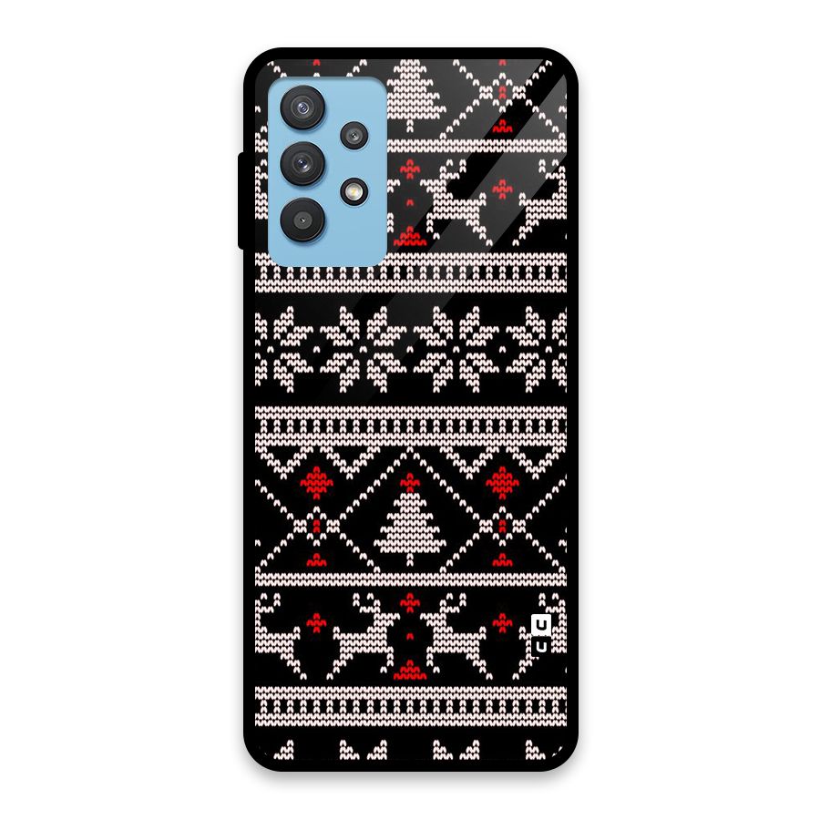 Christmas Seamless Aztec Pattern Glass Back Case for Galaxy M32 5G