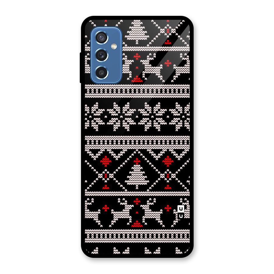 Christmas Seamless Aztec Pattern Glass Back Case for Galaxy M52 5G