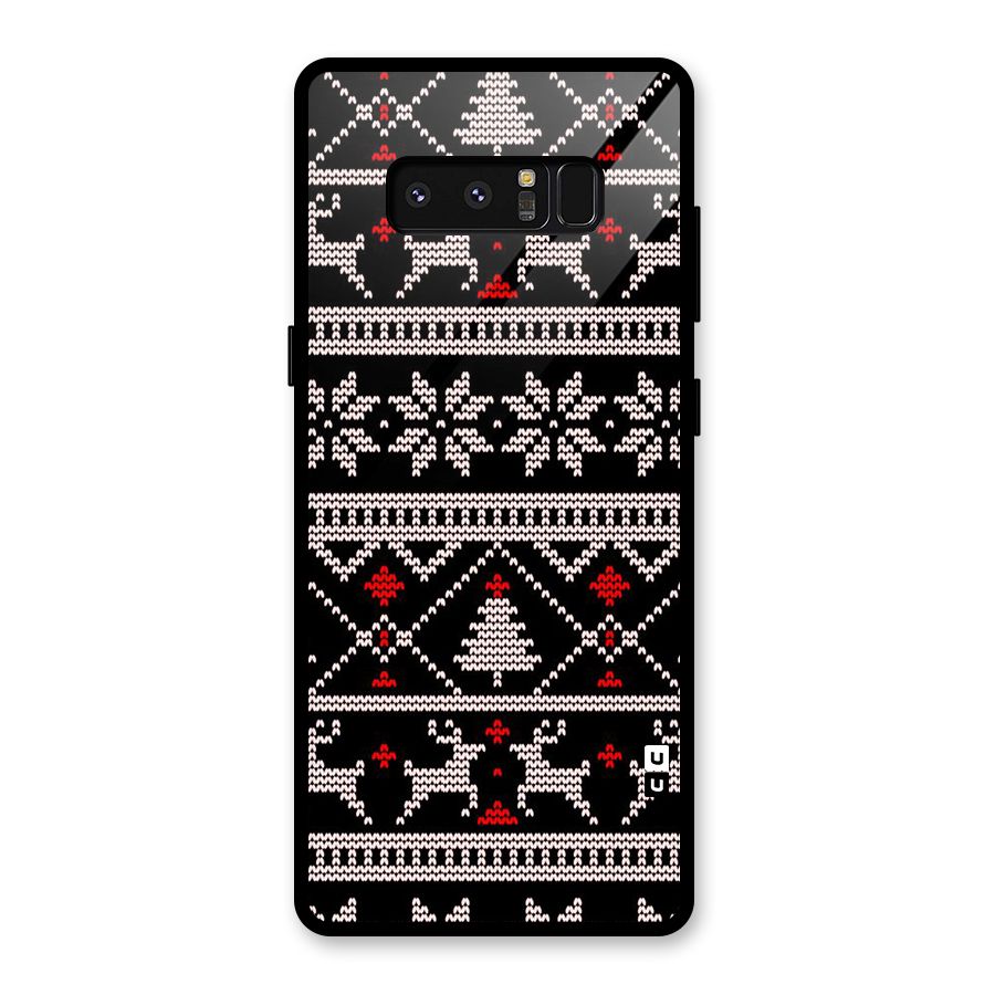 Christmas Seamless Aztec Pattern Glass Back Case for Galaxy Note 8
