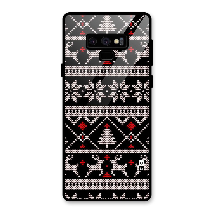 Christmas Seamless Aztec Pattern Glass Back Case for Galaxy Note 9