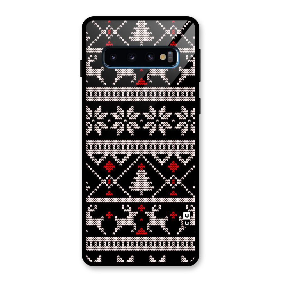 Christmas Seamless Aztec Pattern Glass Back Case for Galaxy S10