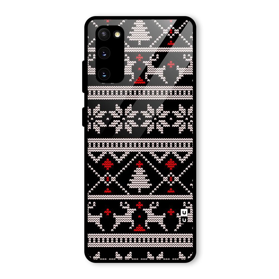 Christmas Seamless Aztec Pattern Glass Back Case for Galaxy S20 FE 5G