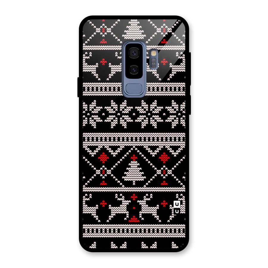 Christmas Seamless Aztec Pattern Glass Back Case for Galaxy S9 Plus