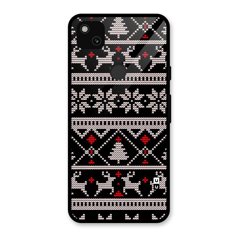 Christmas Seamless Aztec Pattern Glass Back Case for Google Pixel 4a