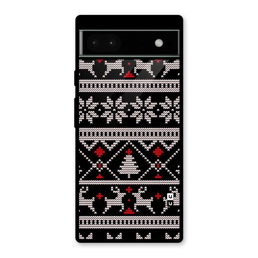 Christmas Seamless Aztec Pattern Glass Back Case for Google Pixel 6a