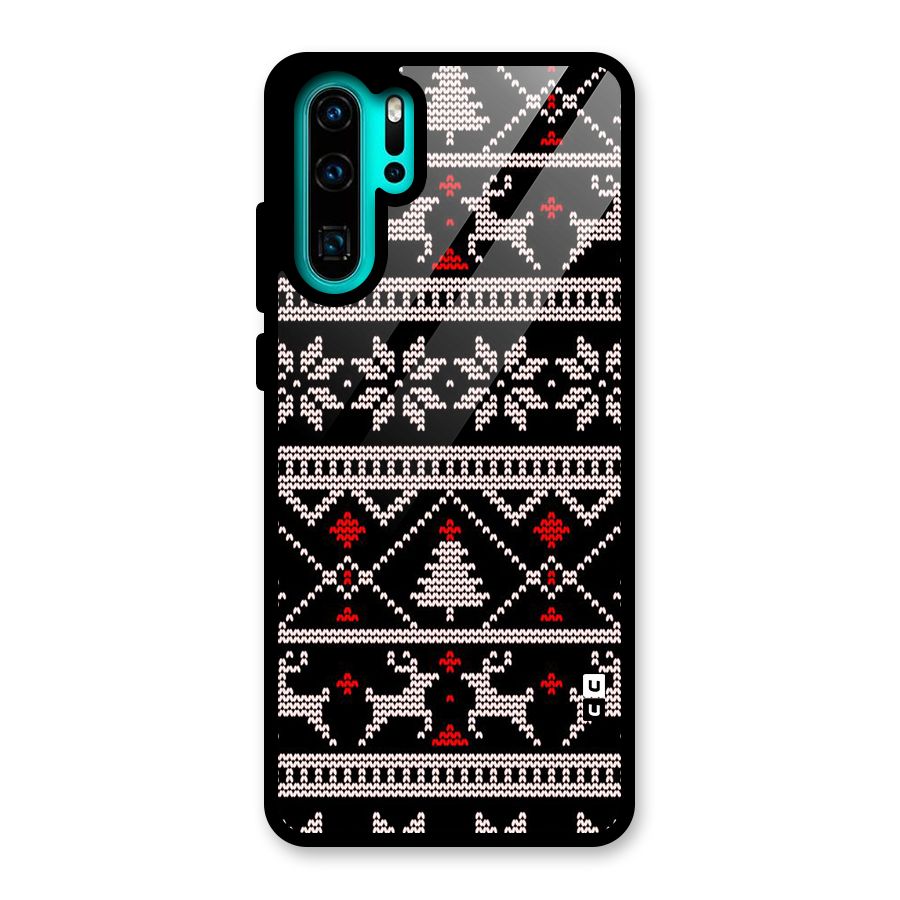 Christmas Seamless Aztec Pattern Glass Back Case for Huawei P30 Pro