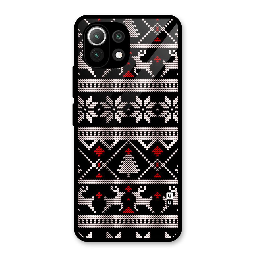 Christmas Seamless Aztec Pattern Glass Back Case for Mi 11 Lite