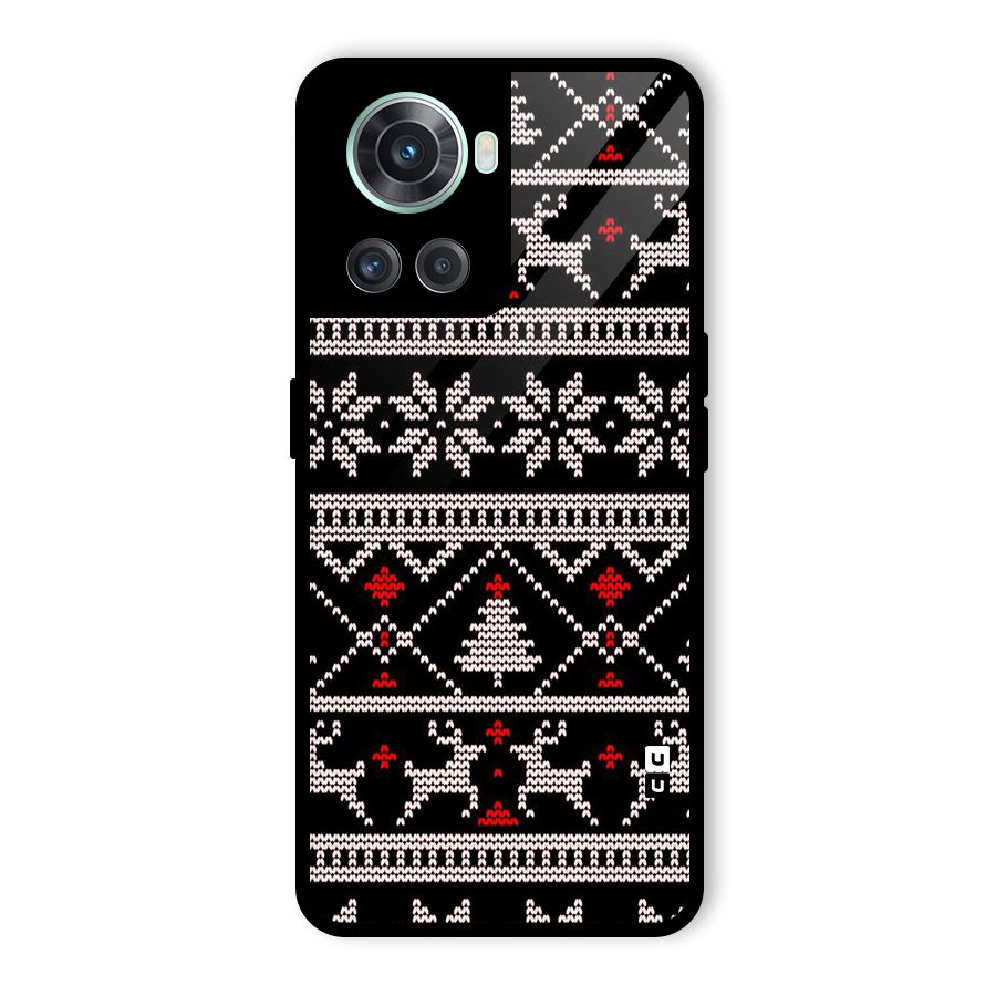 Christmas Seamless Aztec Pattern Glass Back Case for OnePlus 10R