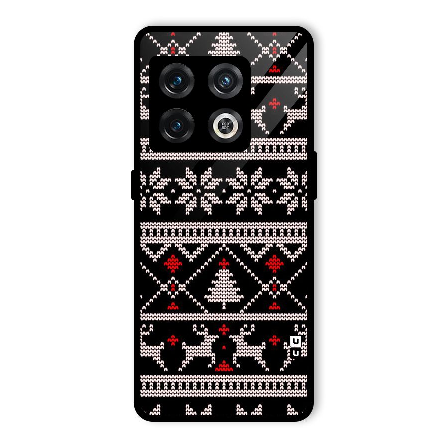 Christmas Seamless Aztec Pattern Glass Back Case for OnePlus 10 Pro 5G