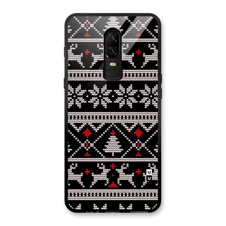 Christmas Seamless Aztec Pattern Glass Back Case for OnePlus 6