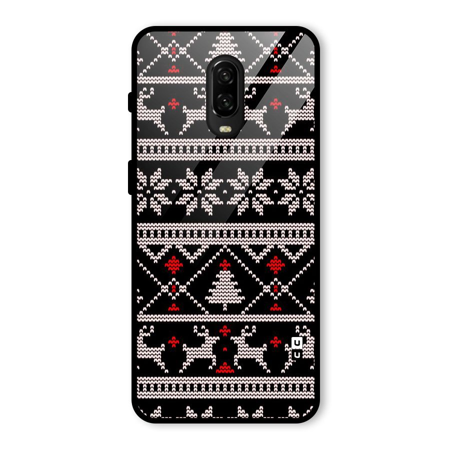 Christmas Seamless Aztec Pattern Glass Back Case for OnePlus 6T