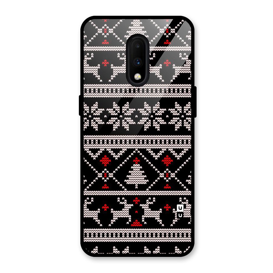 Christmas Seamless Aztec Pattern Glass Back Case for OnePlus 7