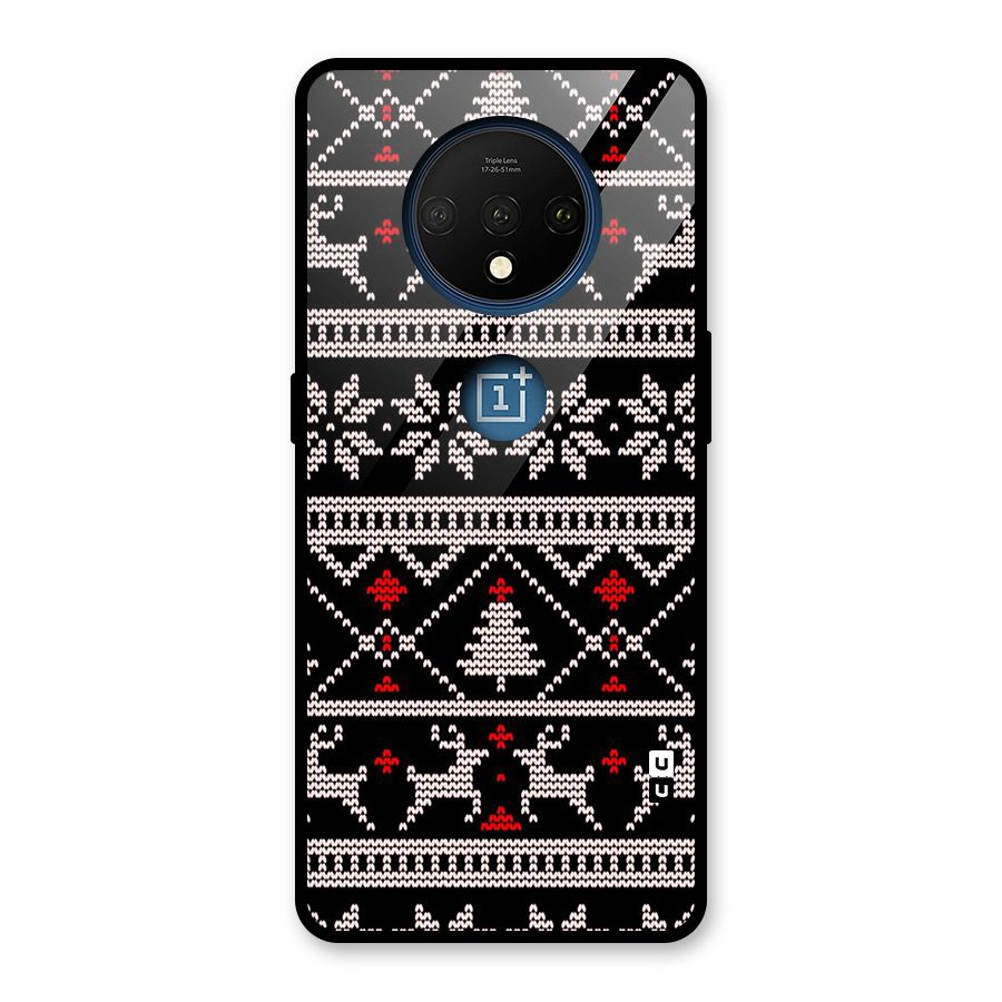 Christmas Seamless Aztec Pattern Glass Back Case for OnePlus 7T