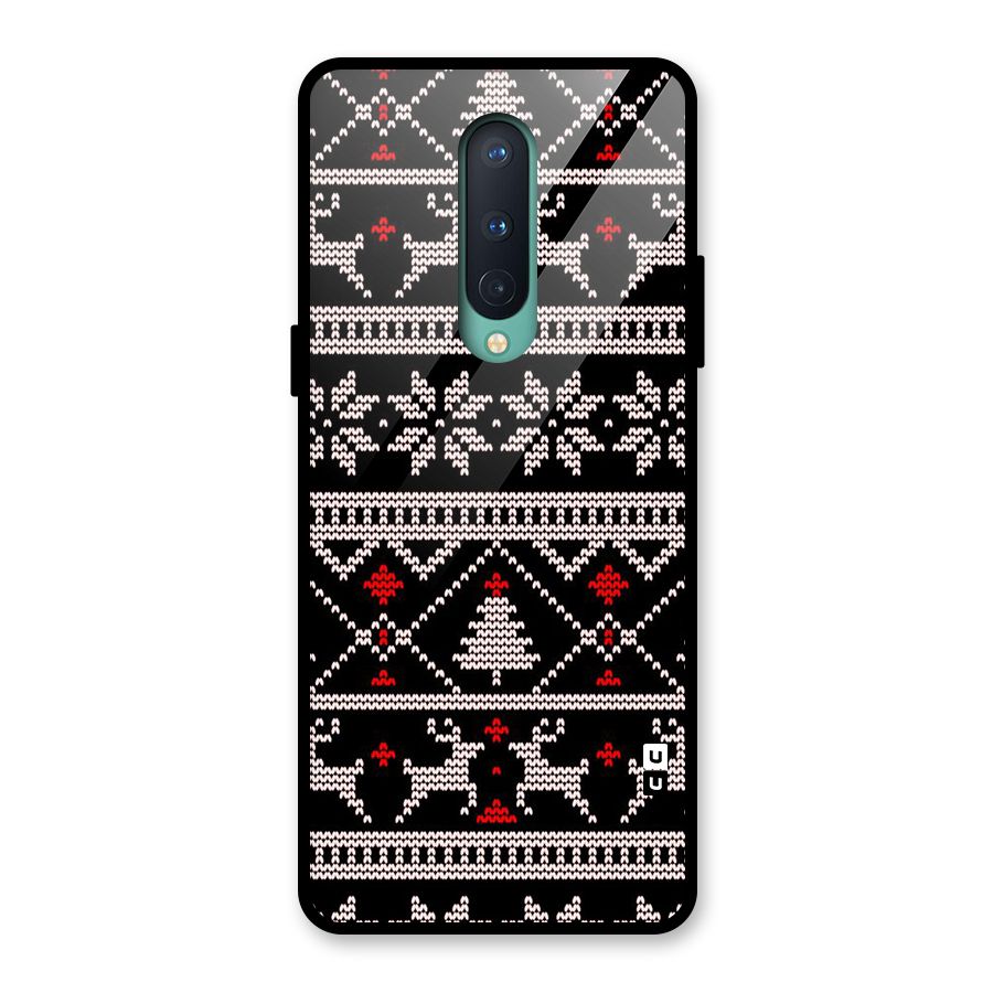 Christmas Seamless Aztec Pattern Glass Back Case for OnePlus 8
