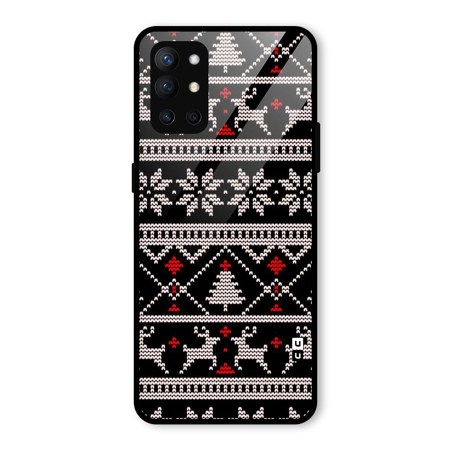 Christmas Seamless Aztec Pattern Glass Back Case for OnePlus 9R