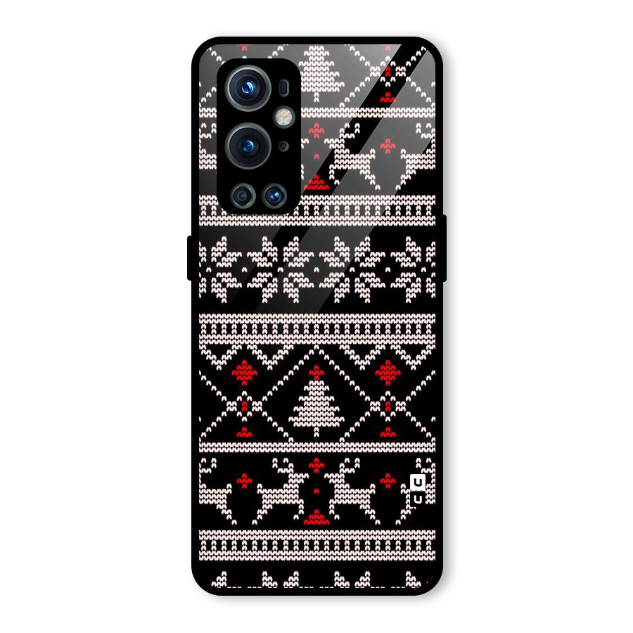Christmas Seamless Aztec Pattern Glass Back Case for OnePlus 9 Pro