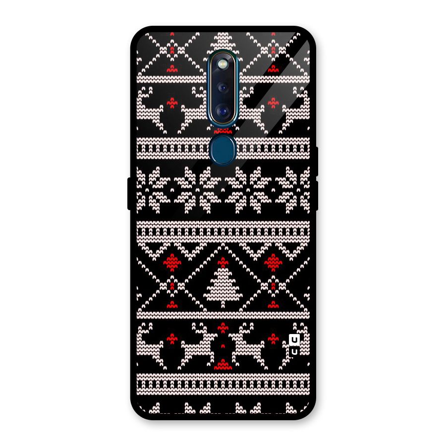 Christmas Seamless Aztec Pattern Glass Back Case for Oppo F11 Pro