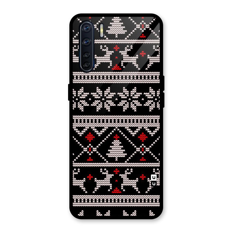 Christmas Seamless Aztec Pattern Glass Back Case for Oppo F15