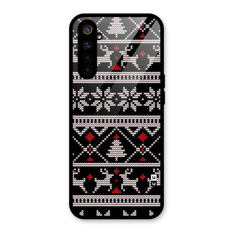 Christmas Seamless Aztec Pattern Glass Back Case for Realme 6
