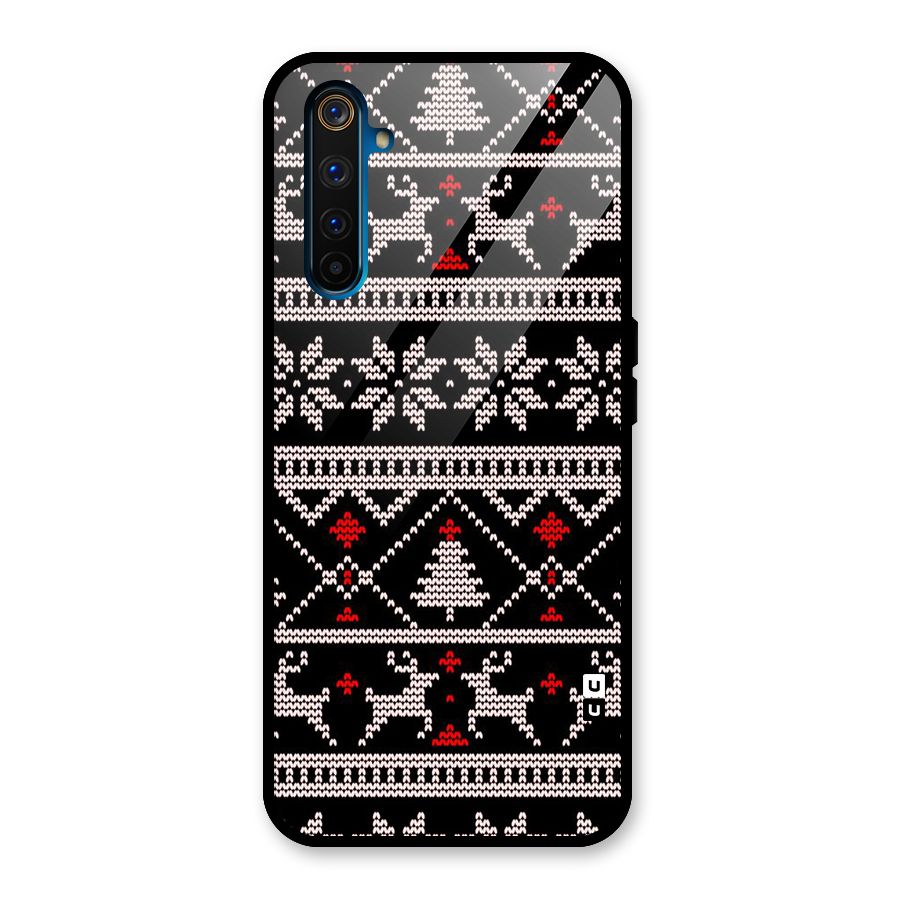 Christmas Seamless Aztec Pattern Glass Back Case for Realme 6 Pro