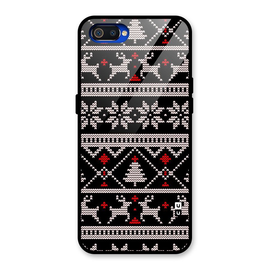 Christmas Seamless Aztec Pattern Glass Back Case for Realme C2