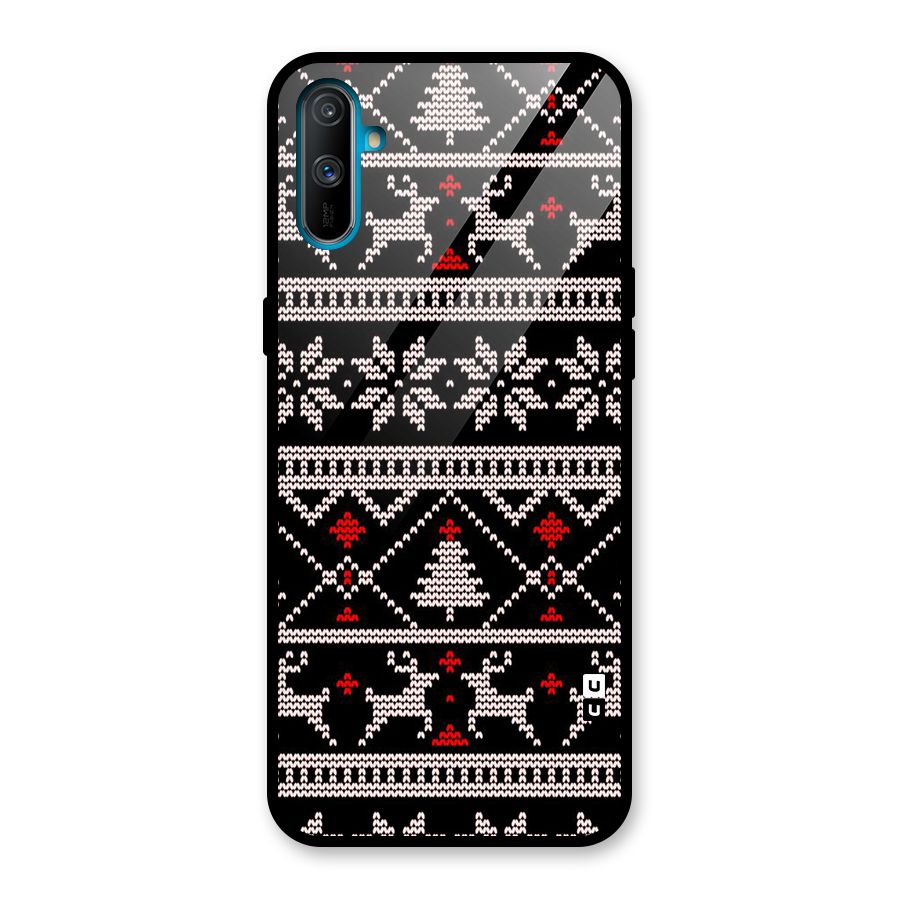 Christmas Seamless Aztec Pattern Glass Back Case for Realme C3
