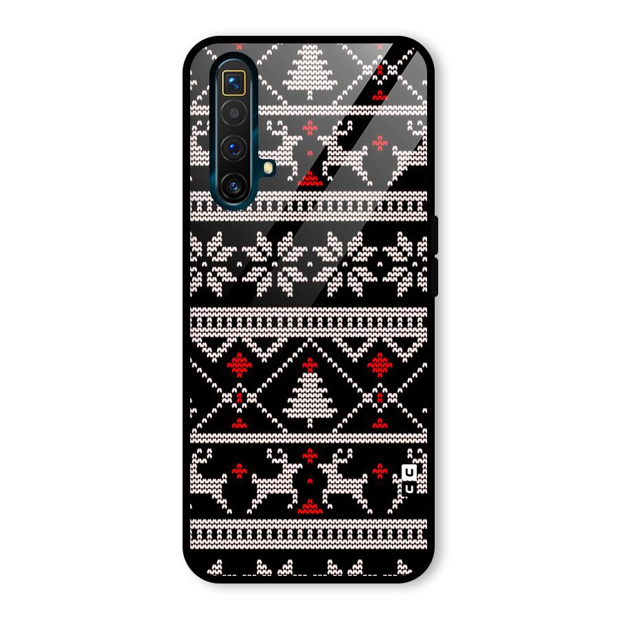 Christmas Seamless Aztec Pattern Glass Back Case for Realme X3