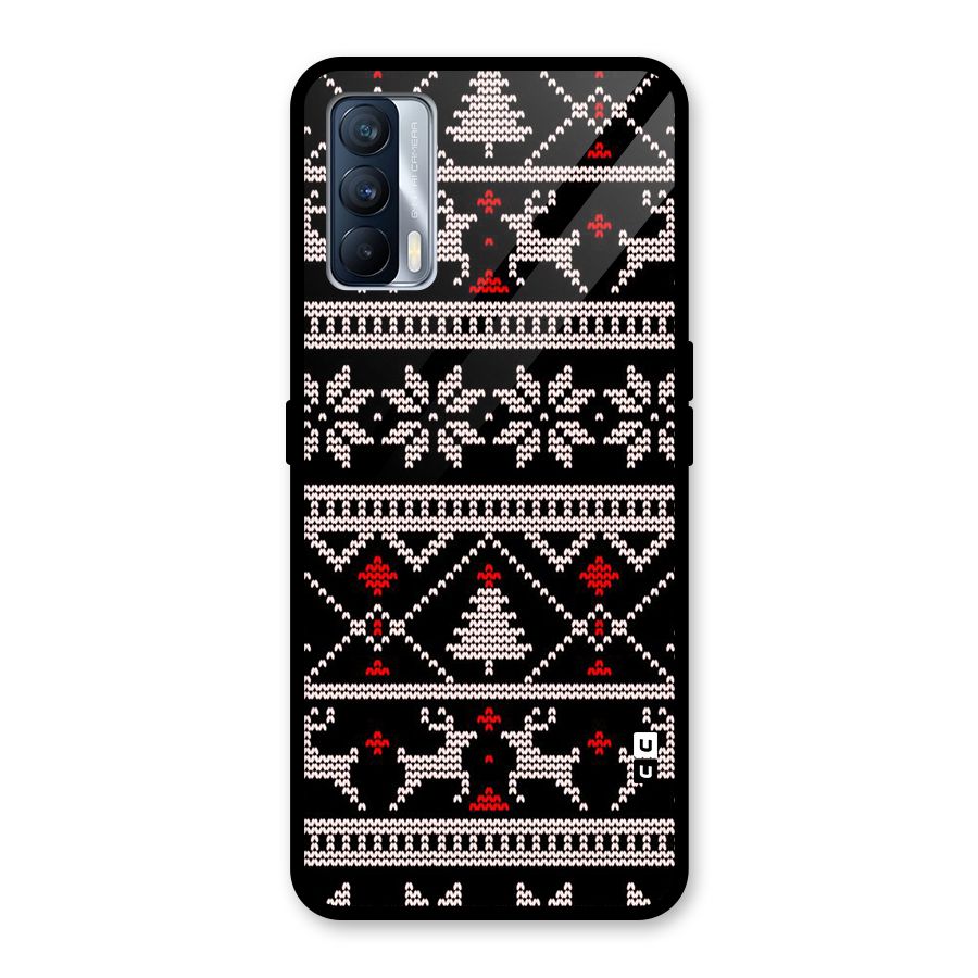 Christmas Seamless Aztec Pattern Glass Back Case for Realme X7