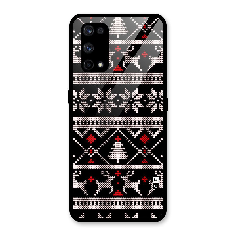 Christmas Seamless Aztec Pattern Glass Back Case for Realme X7 Pro