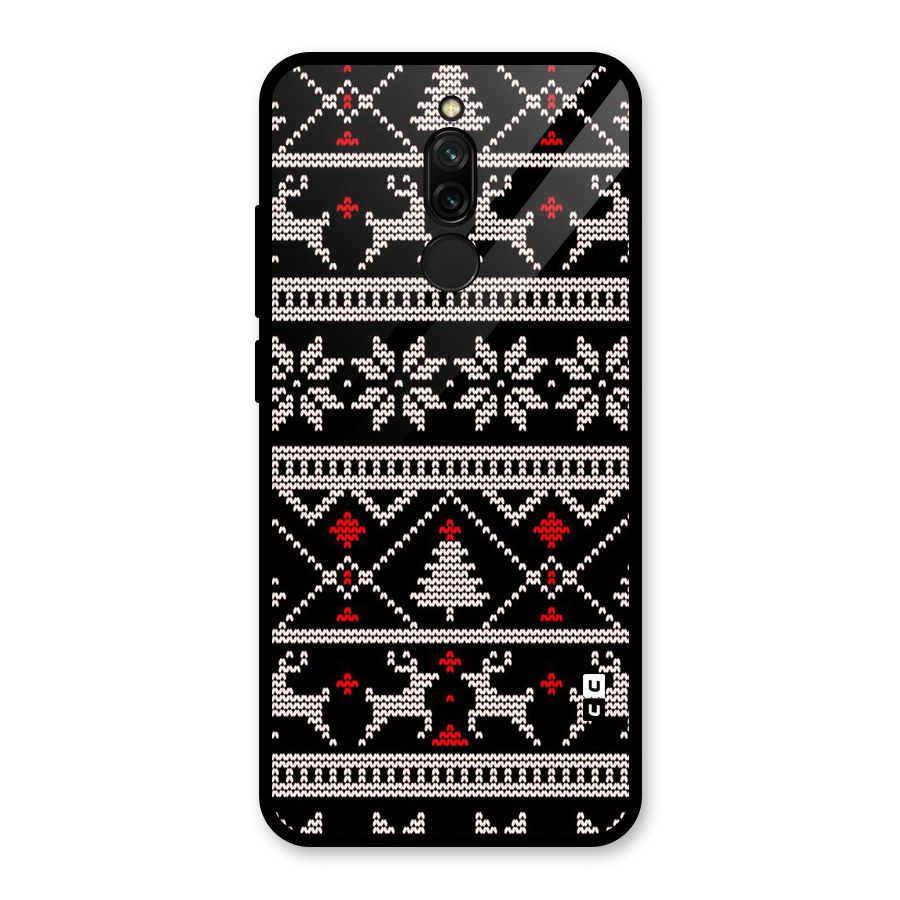 Christmas Seamless Aztec Pattern Glass Back Case for Redmi 8