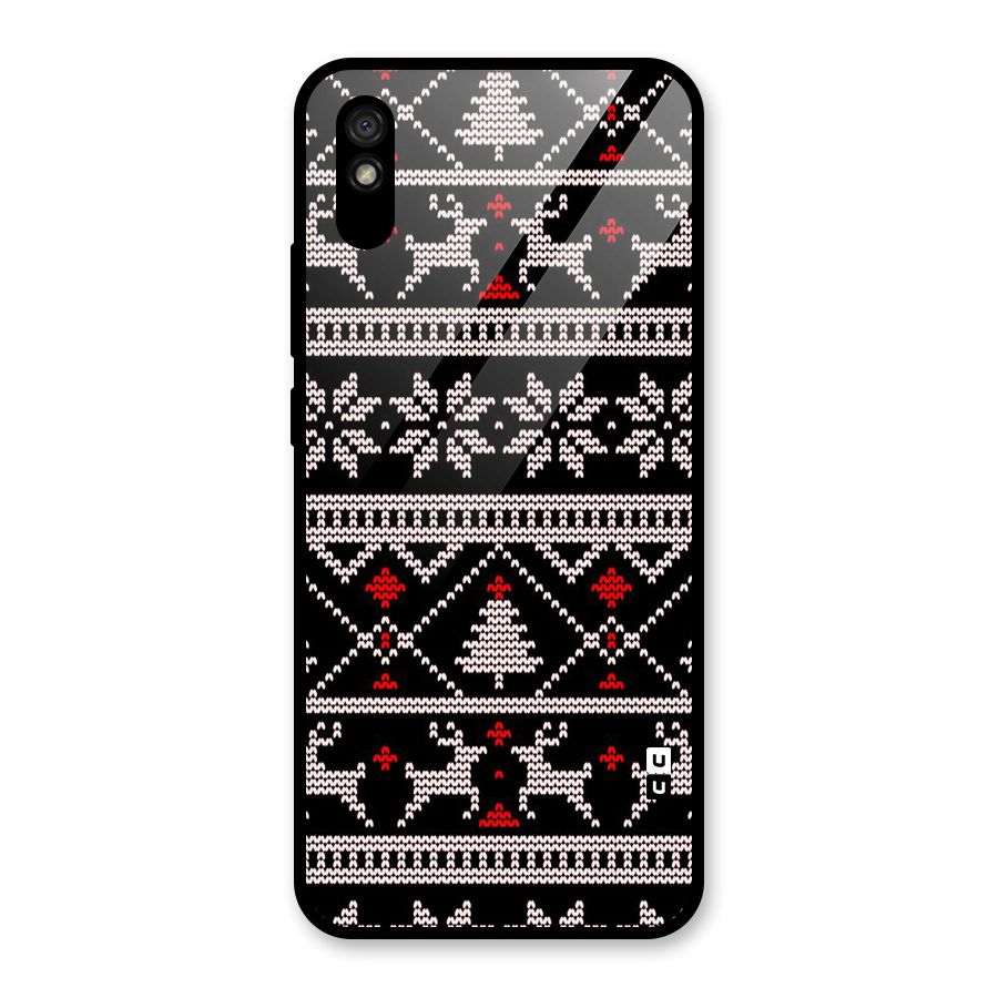 Christmas Seamless Aztec Pattern Glass Back Case for Redmi 9A