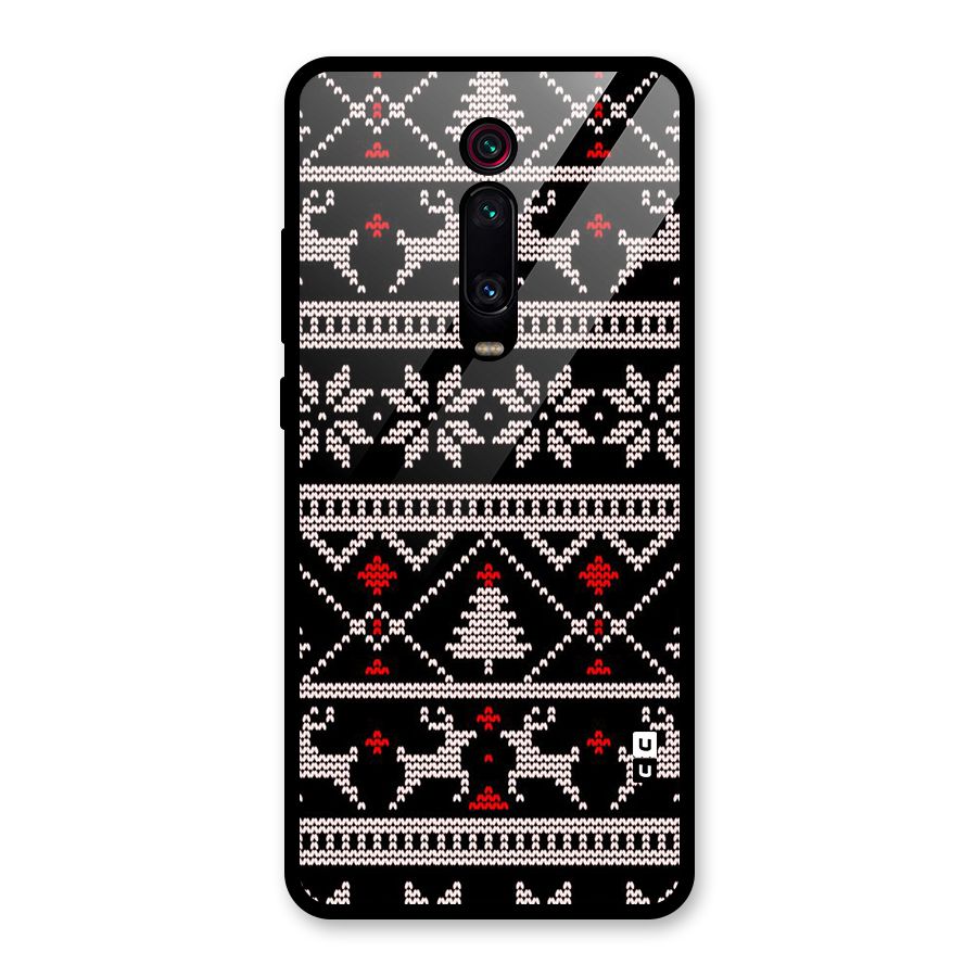 Christmas Seamless Aztec Pattern Glass Back Case for Redmi K20 Pro
